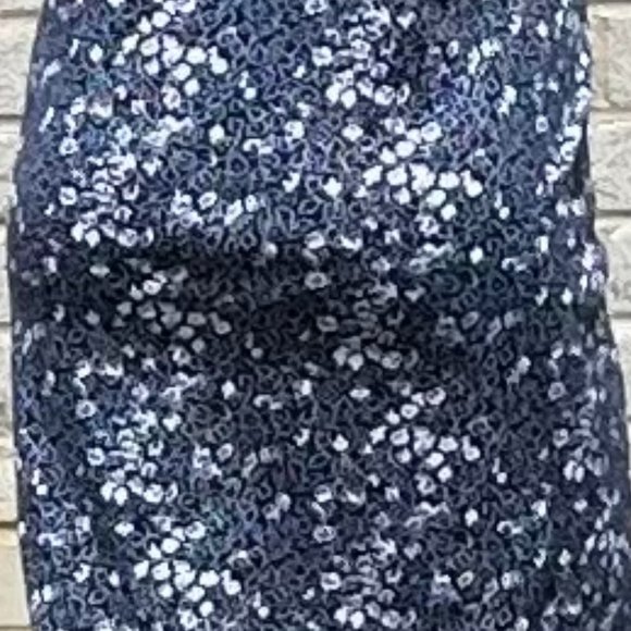 Lands’ End maxi dress Size L BLUE & white floral print Cotton Spandex blend NWOT - Picture 5 of 5